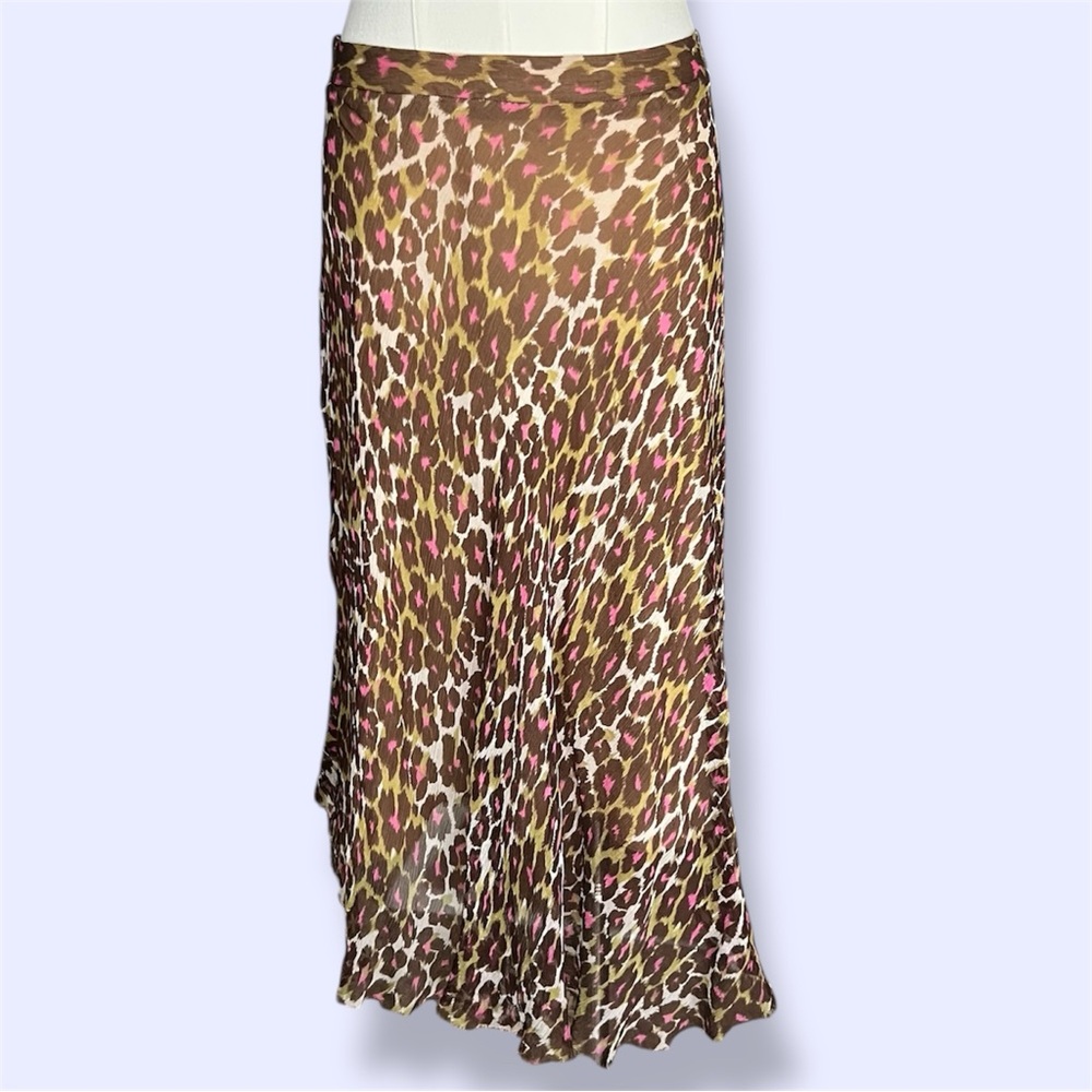 BCBG vintage deadstock Leopard Print midi Skirt